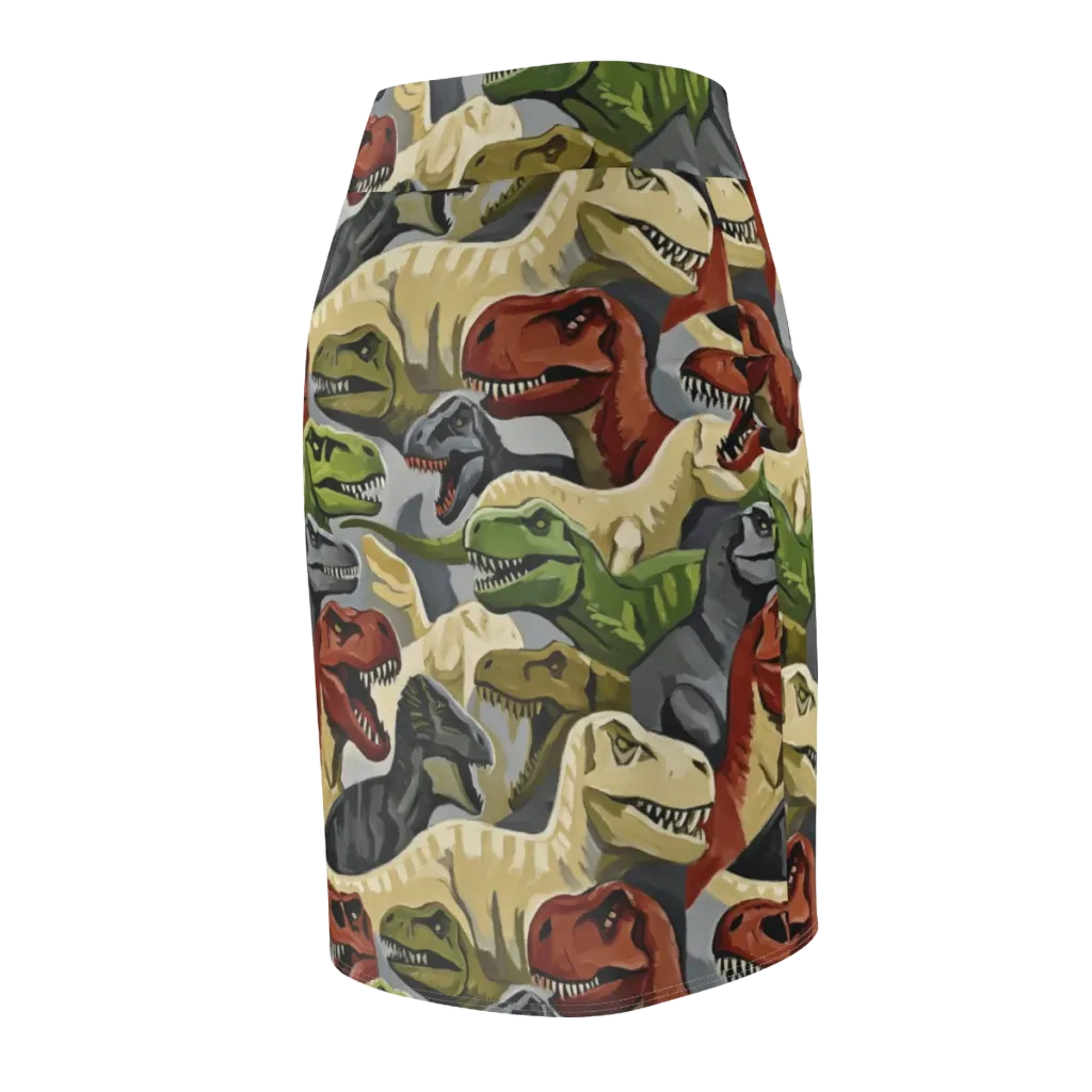 Dino Rumble on Pencil Skirt — Back Side