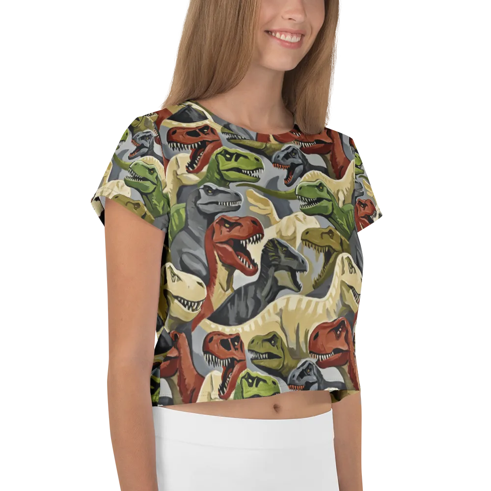 Dino Rumble on Crop Tee — Right