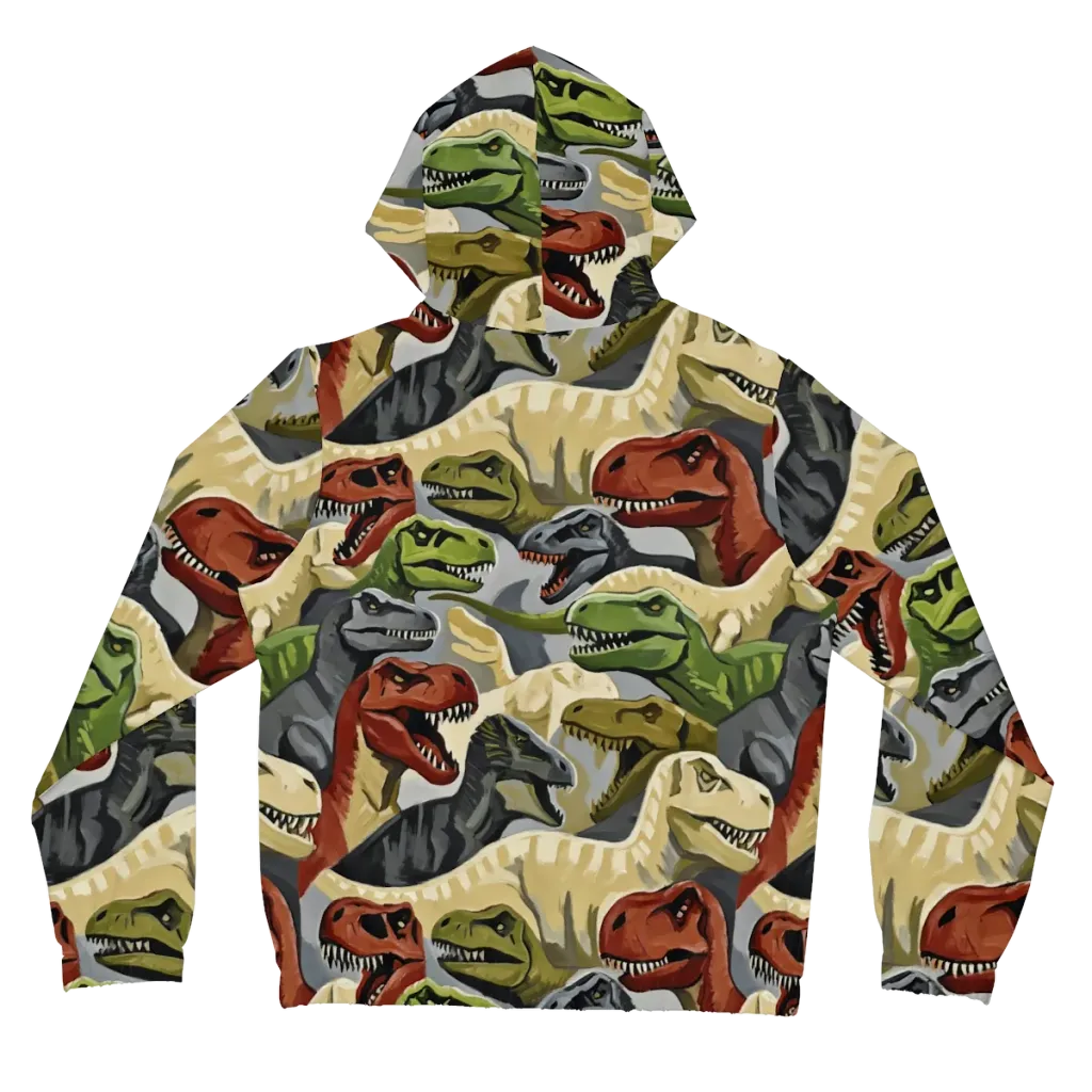 Dino Rumble on Women's Full-Zip Hoodie — Back