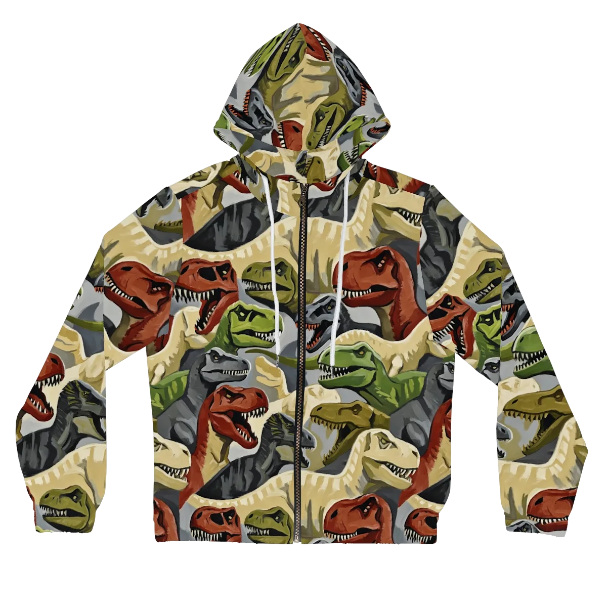 Dino Rumble on Women's Full-Zip Hoodie — Front