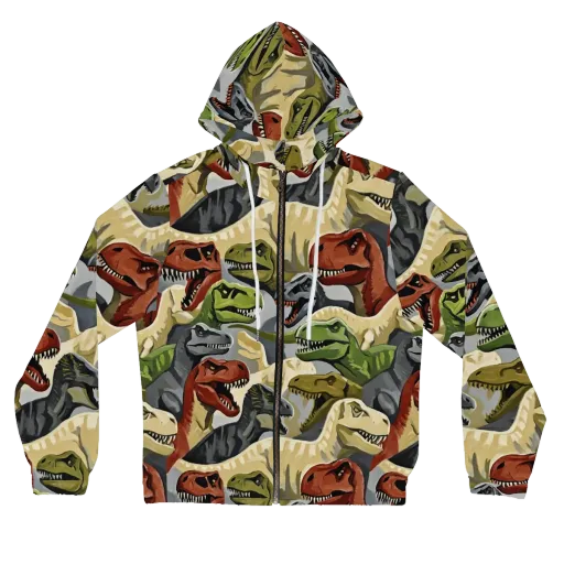 Dino Rumble on a Women's Full-Zip Hoodie
