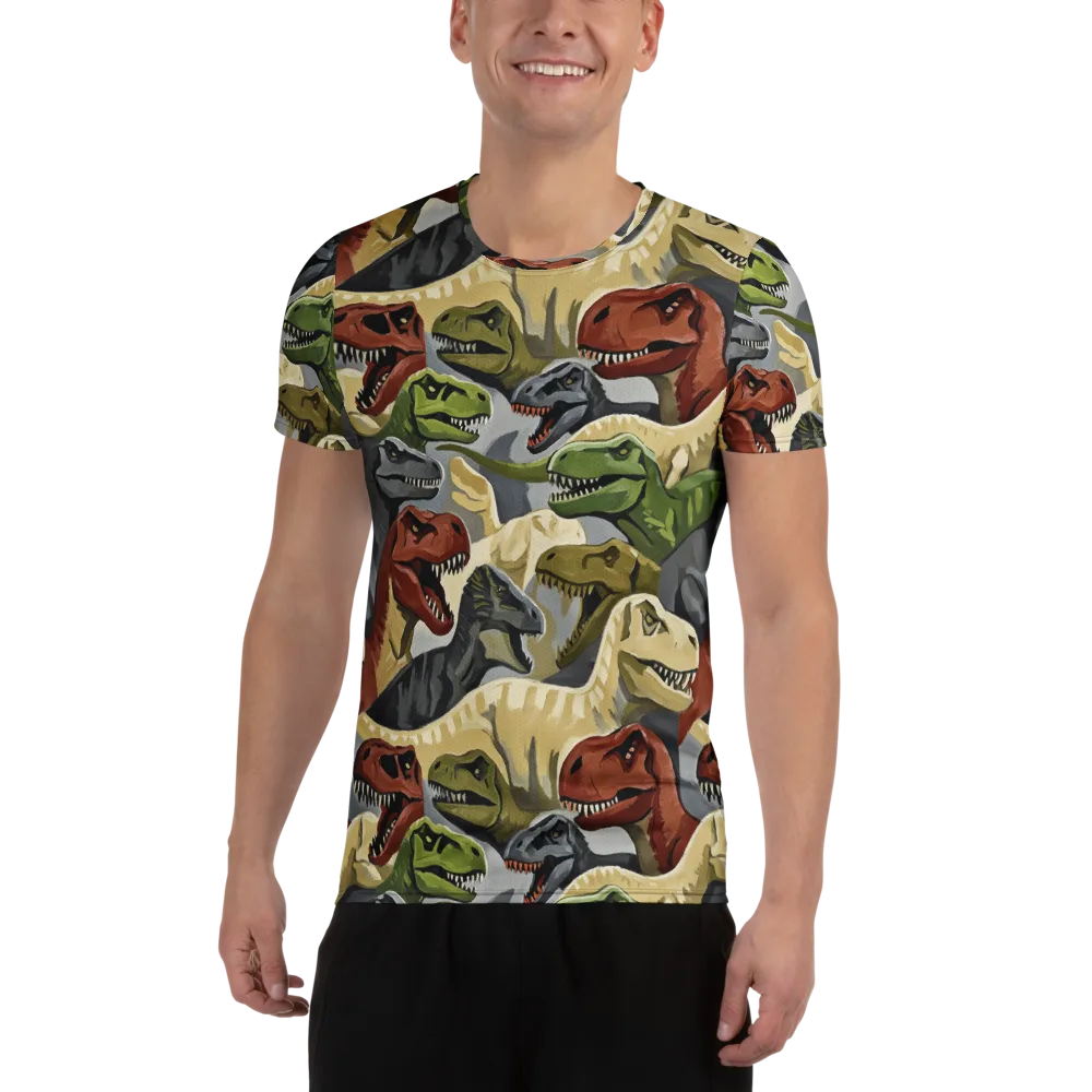 Dino Rumble on Men's Athletic T-Shirt — Front