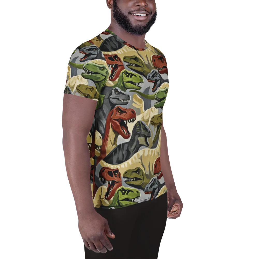 Dino Rumble on Men's Athletic T-Shirt — Right
