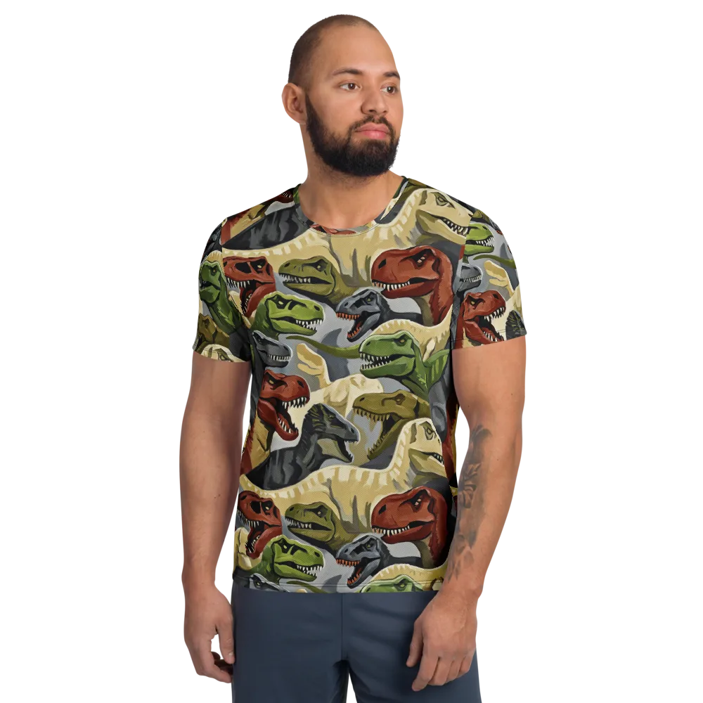Dino Rumble on Men's Athletic T-Shirt — Front