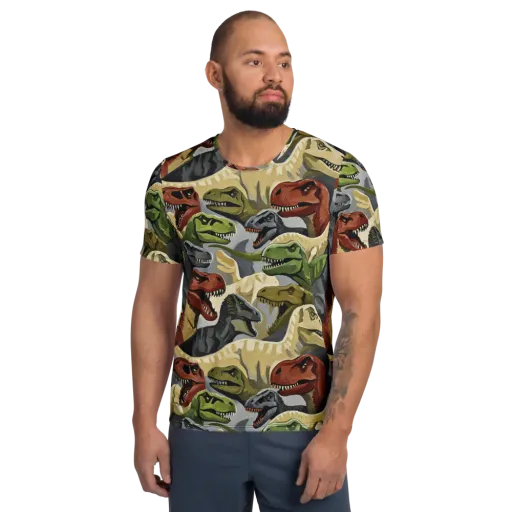 Dino Rumble on a Men's Athletic T-Shirt