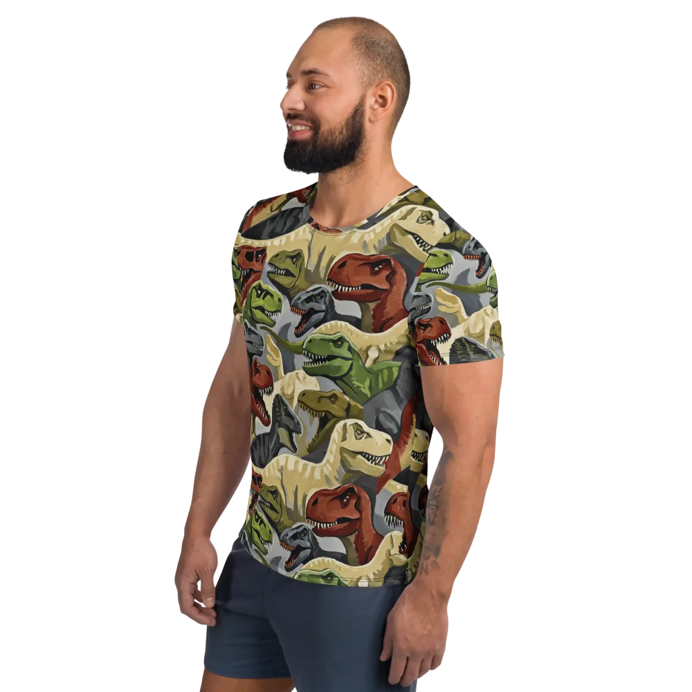 Dino Rumble on Men's Athletic T-Shirt — Left