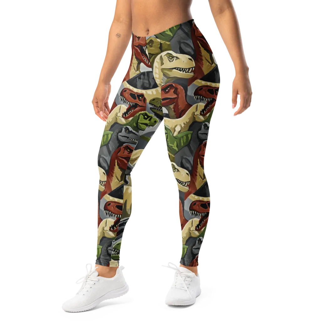 Dino Rumble on Leggings — Left Front