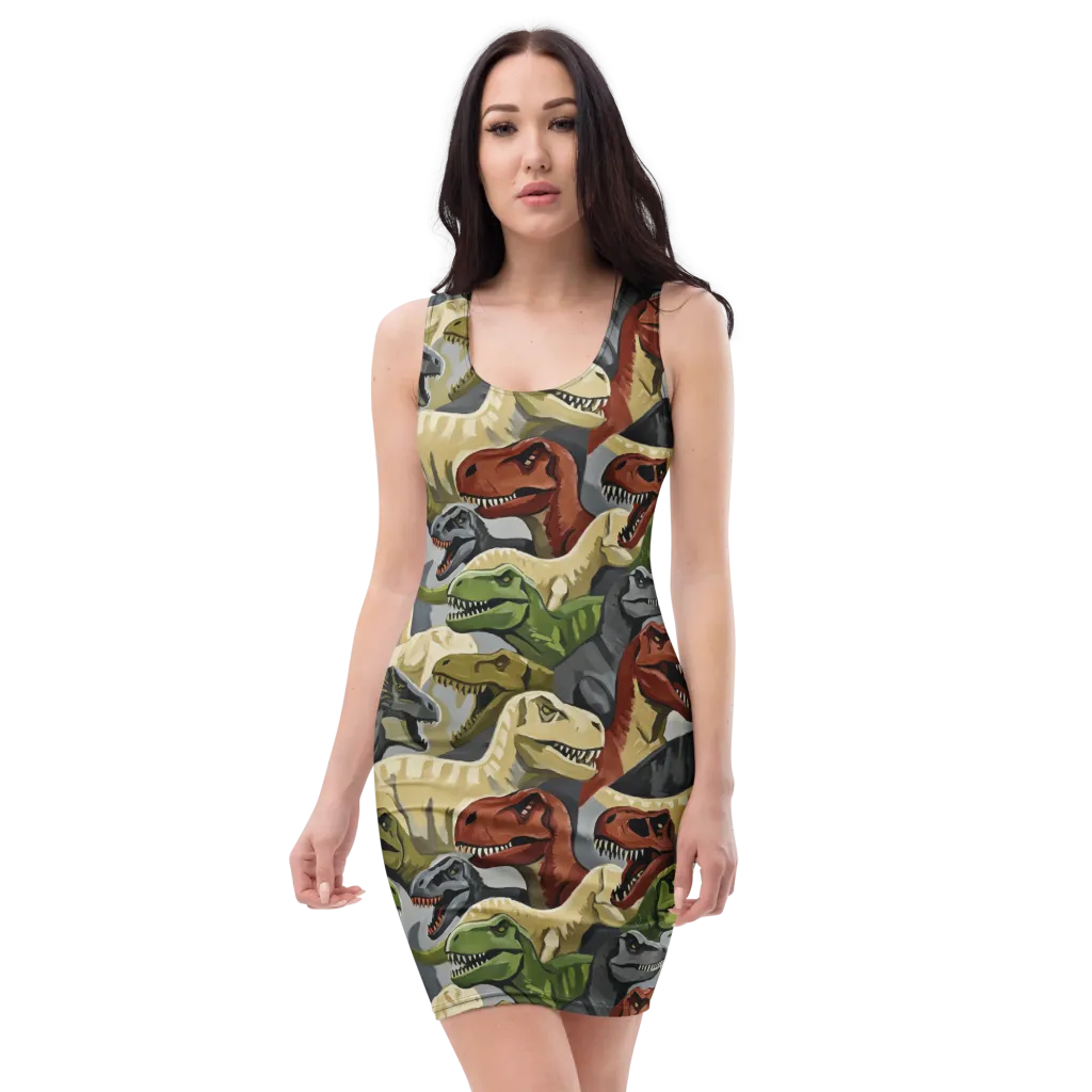 Dino Rumble on Bodycon Dress — Front
