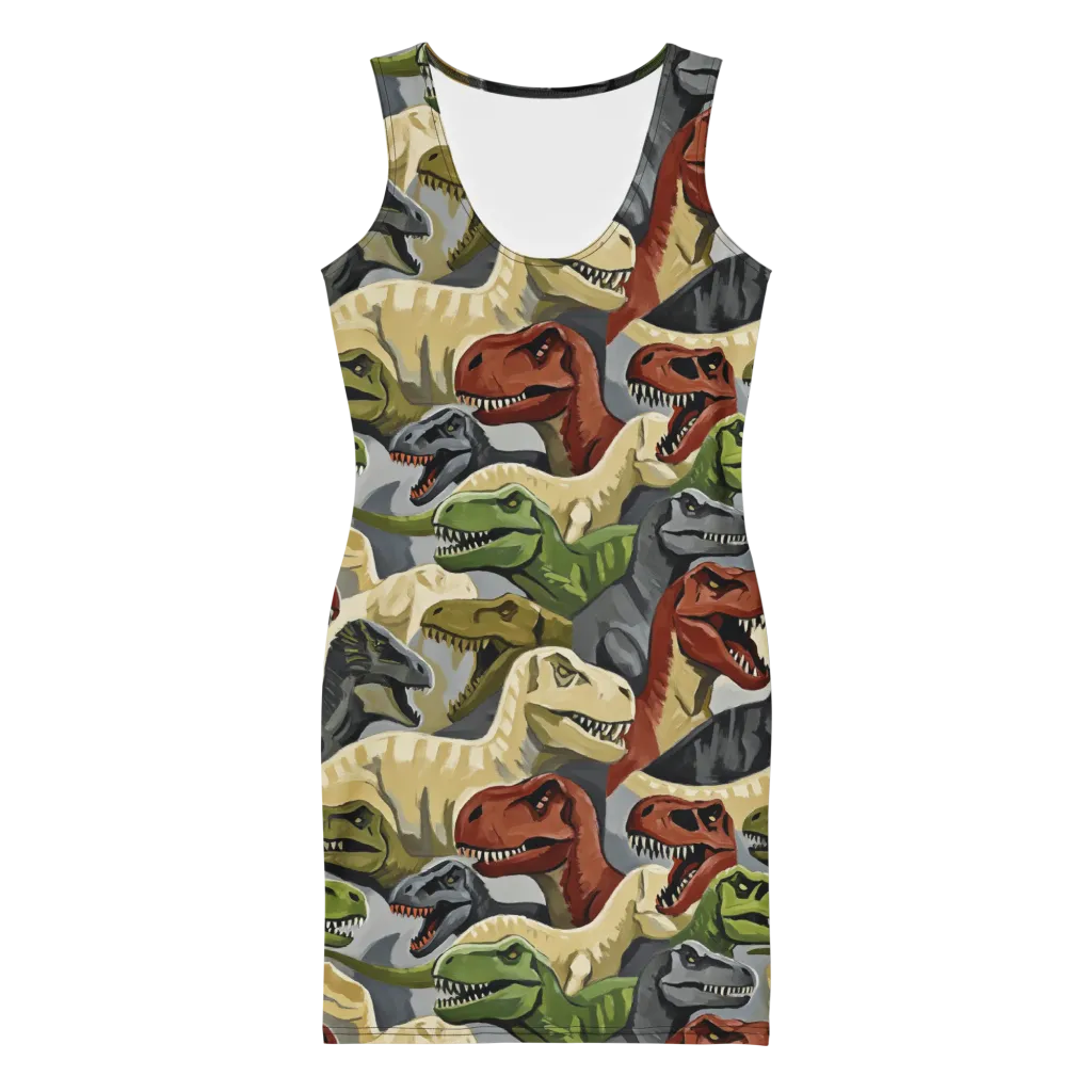 Dino Rumble on Bodycon Dress — Front