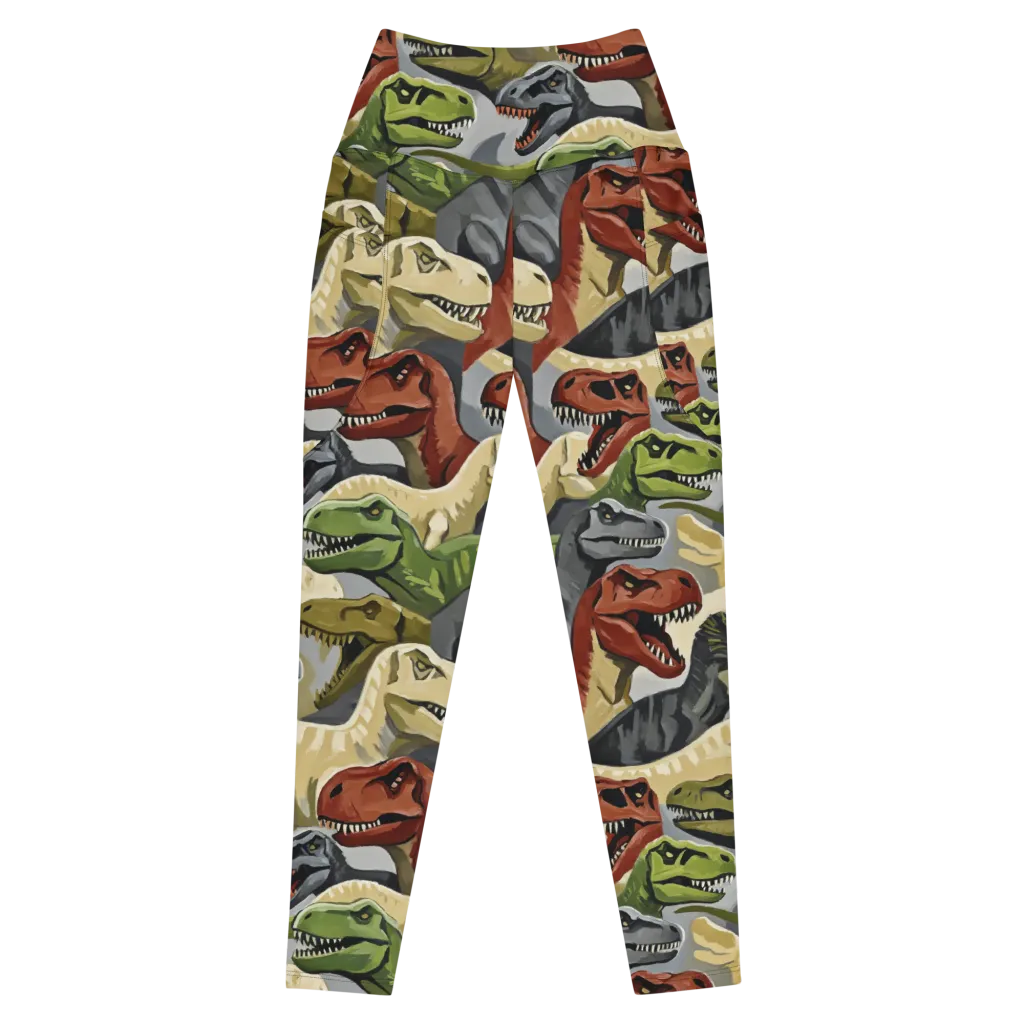 Dino Rumble on Leggings with Pockets — Front
