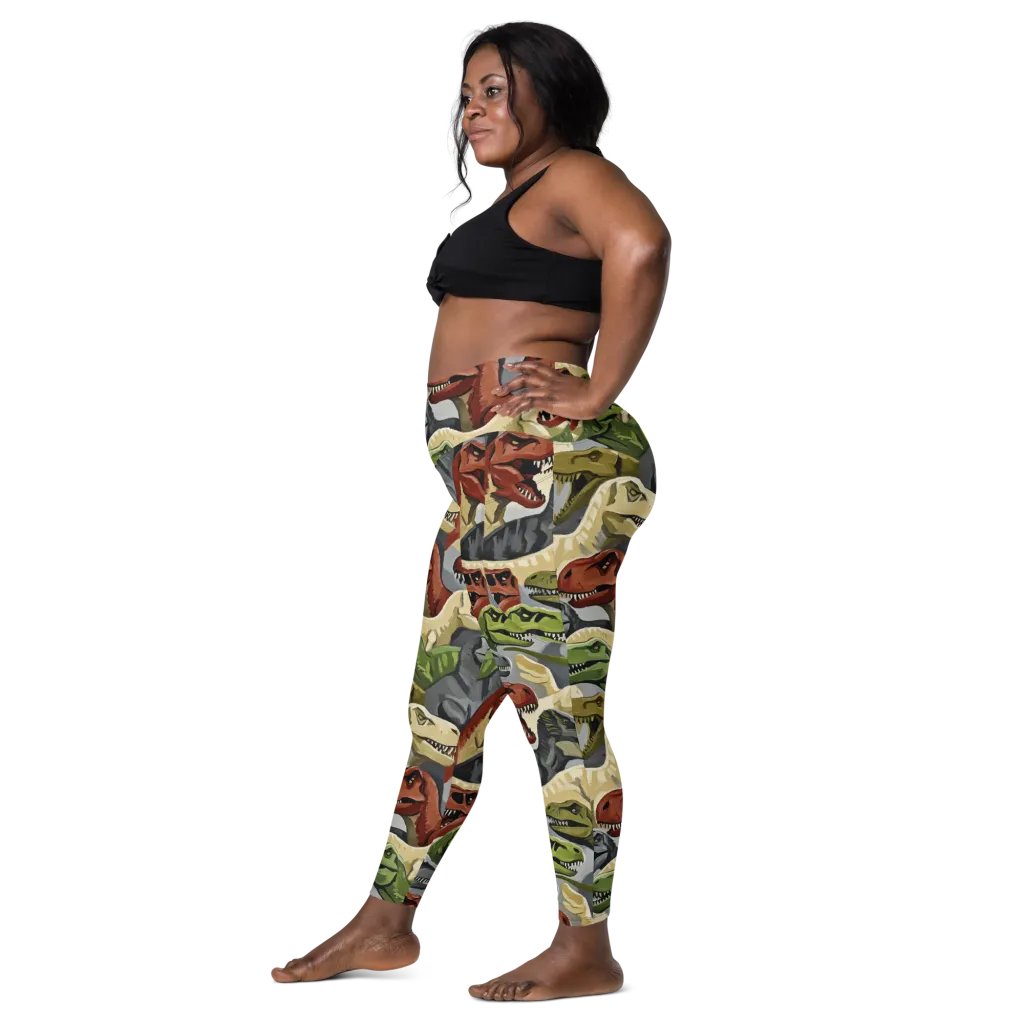 Dino Rumble on Leggings with Pockets — Left
