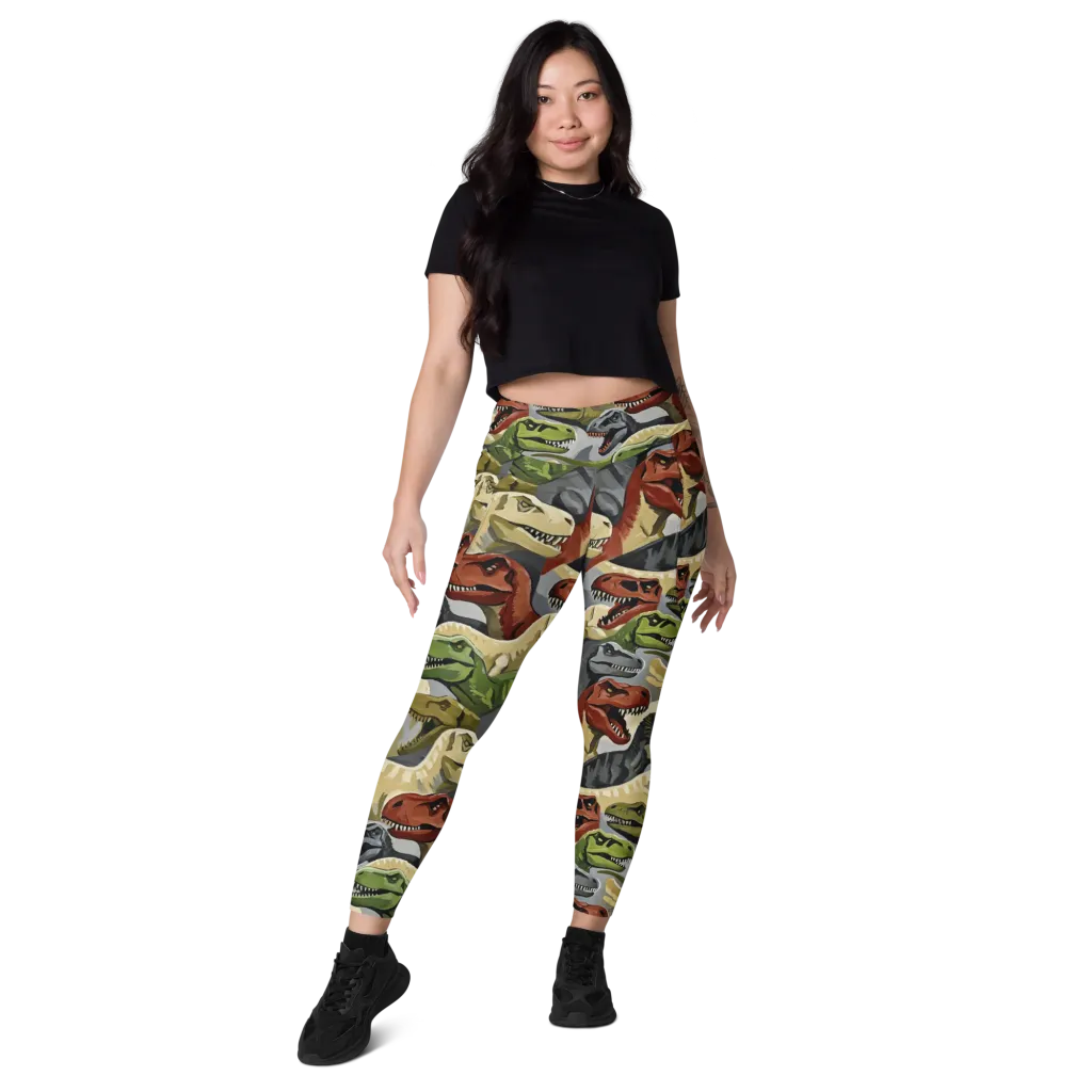 Dino Rumble on Leggings with Pockets — Front