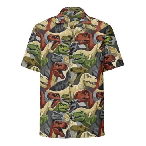 Dino Rumble on a Button Shirt