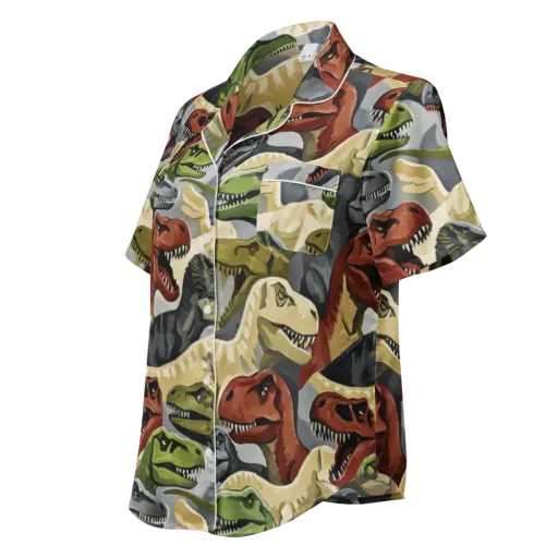 Dino Rumble on a Women's Short Sleeve Pajama Top