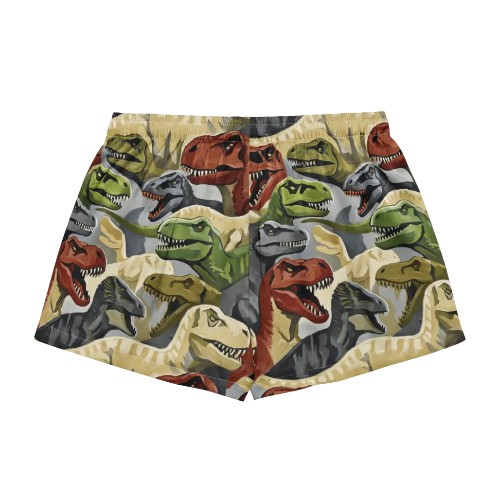 Dino Rumble on Women's Pajama Shorts — Back