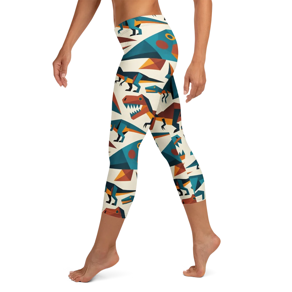 Dino Deco on Capri Leggings — Left