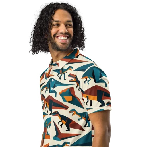 Dino Deco on a Men's Slim Fit Polo Shirt