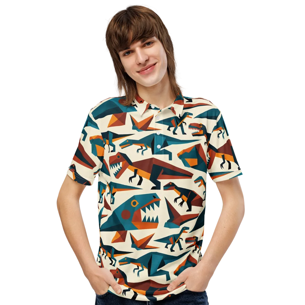 Dino Deco on Men's Slim Fit Polo Shirt — Front