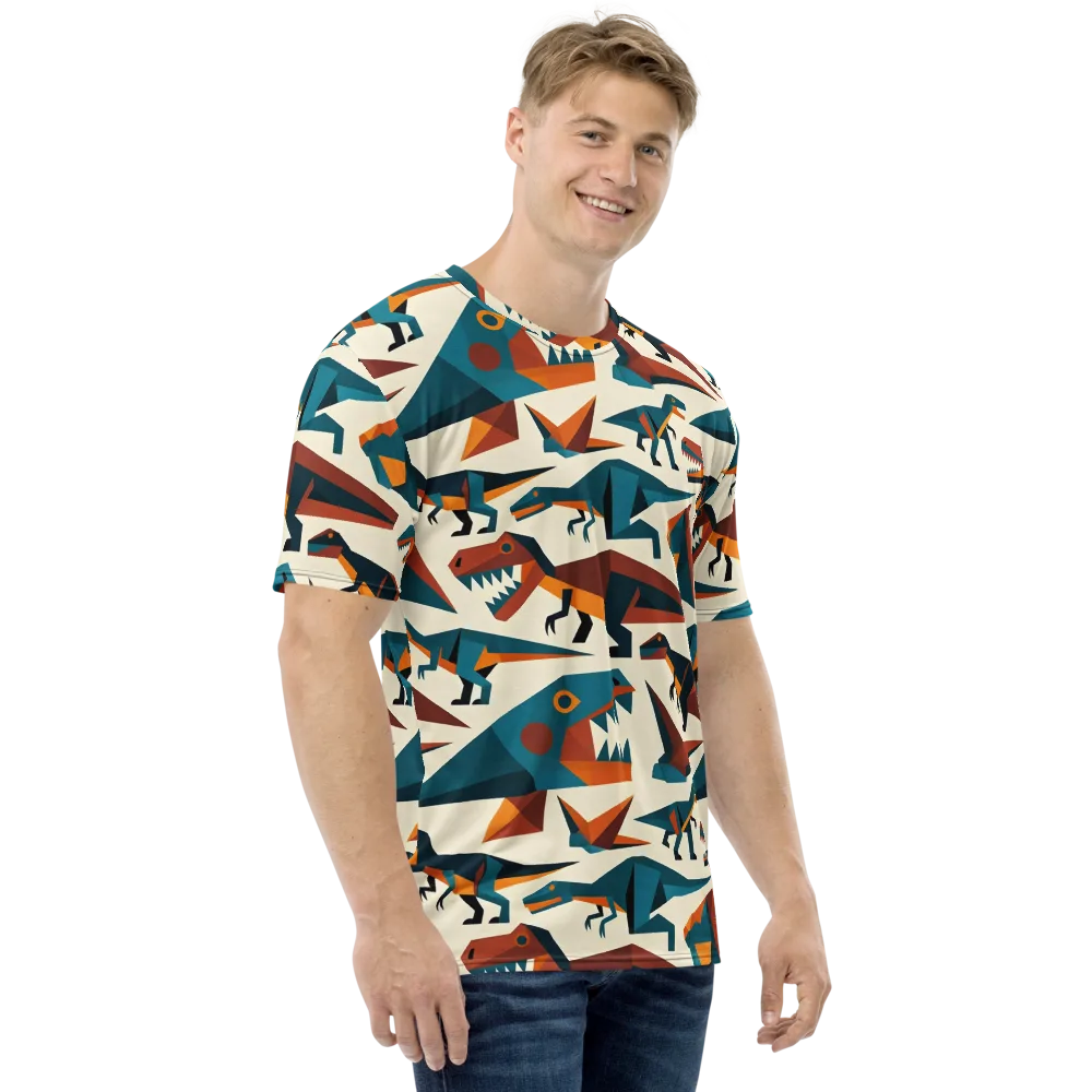 Dino Deco on Men's Crew Neck T-Shirt — Right