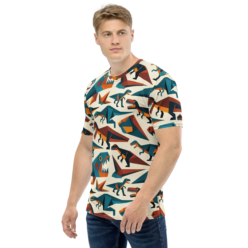 Dino Deco on Men's Crew Neck T-Shirt — Left