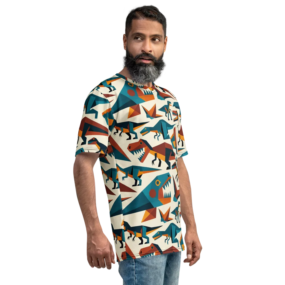 Dino Deco on Men's Crew Neck T-Shirt — Right