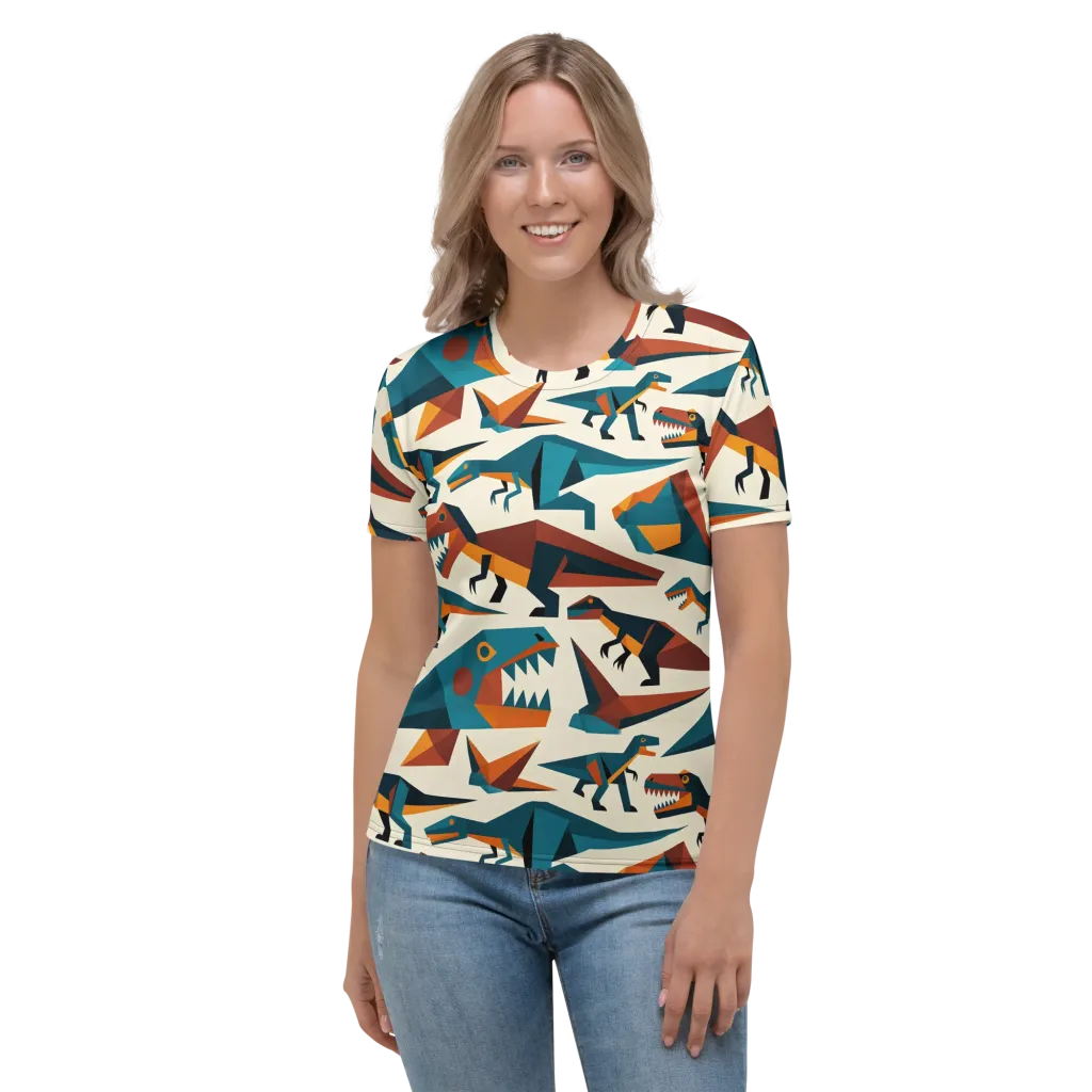 Dino Deco on Women's Crew Neck T-Shirt — Front