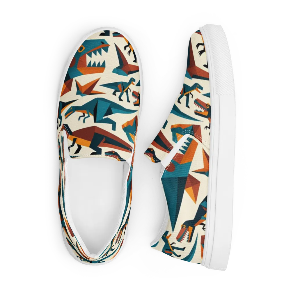 Dino Deco on Men's Slip-On Canvas Shoes — Front