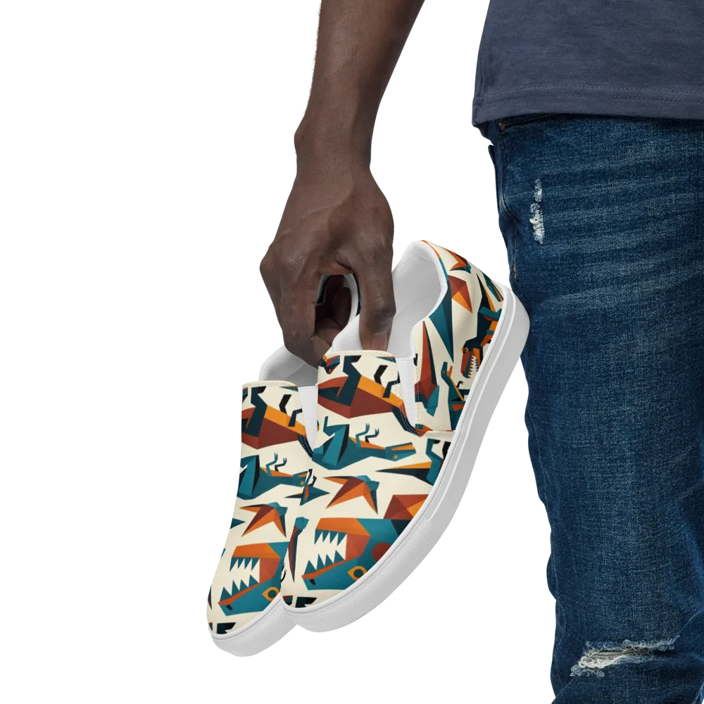 Dino Deco on Men's Slip-On Canvas Shoes — Left Front