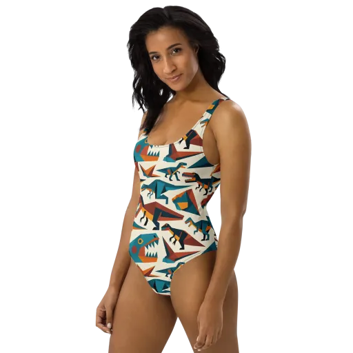 Dino Deco on a One-Piece Swimsuit
