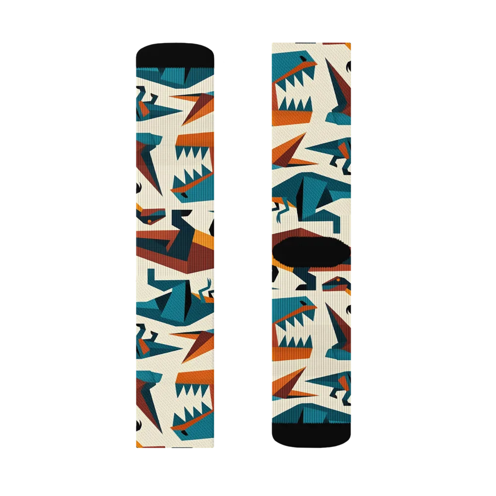 Dino Deco on Socks — Right Sock