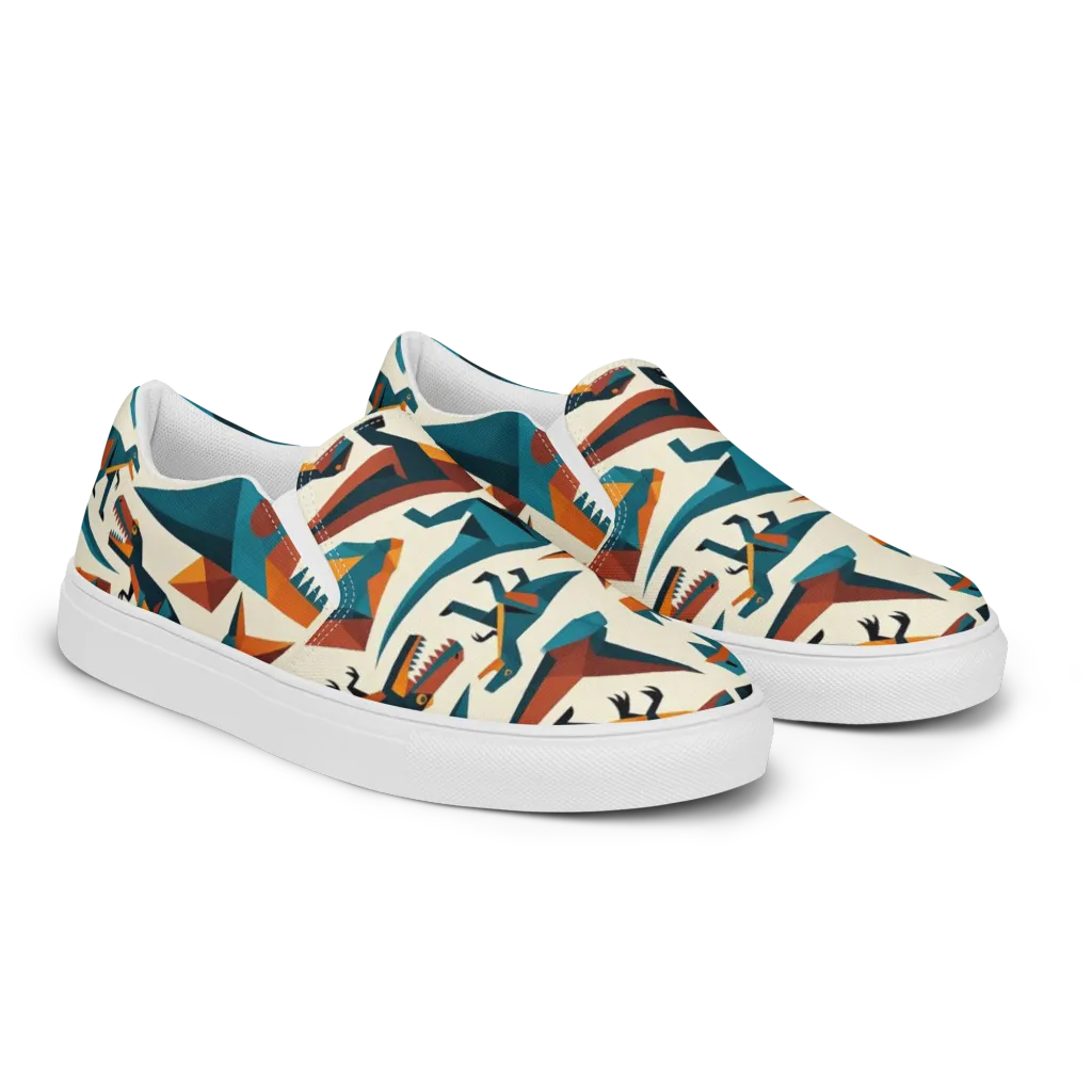 Dino Deco on Women's Slip-On Canvas Shoes — Right Front