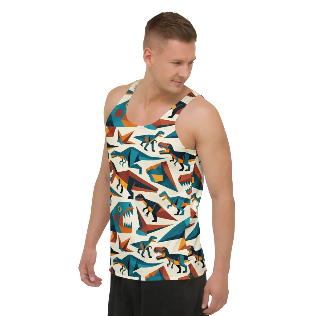 Dino Deco on Men's Tank Top — Left Front