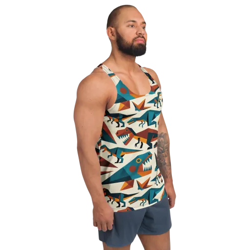 Dino Deco on a Men's Tank Top