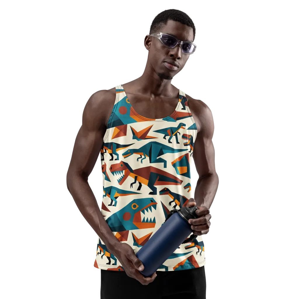 Dino Deco on Men's Tank Top — Front