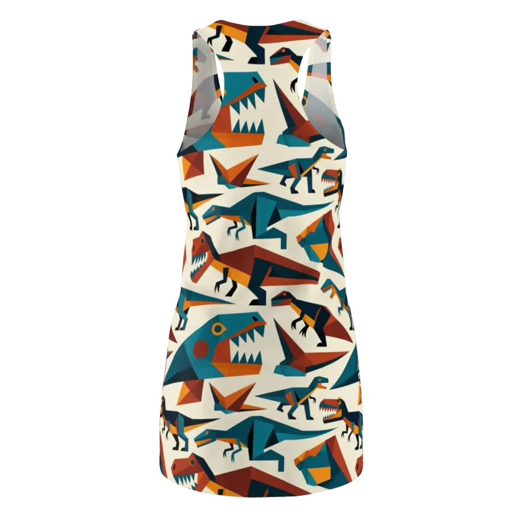 Dino Deco on Racerback Dress — Back
