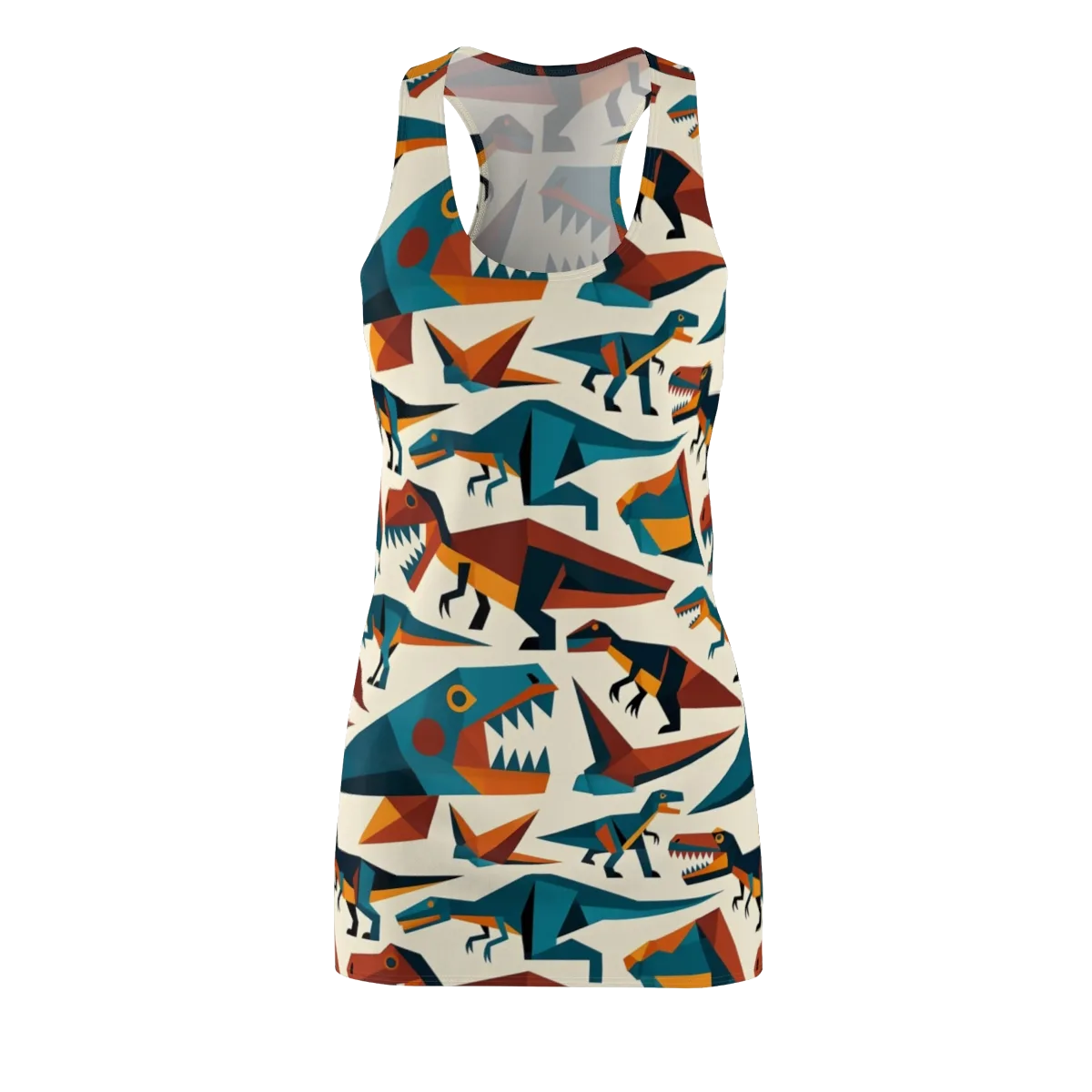 Dino Deco on Racerback Dress — Front