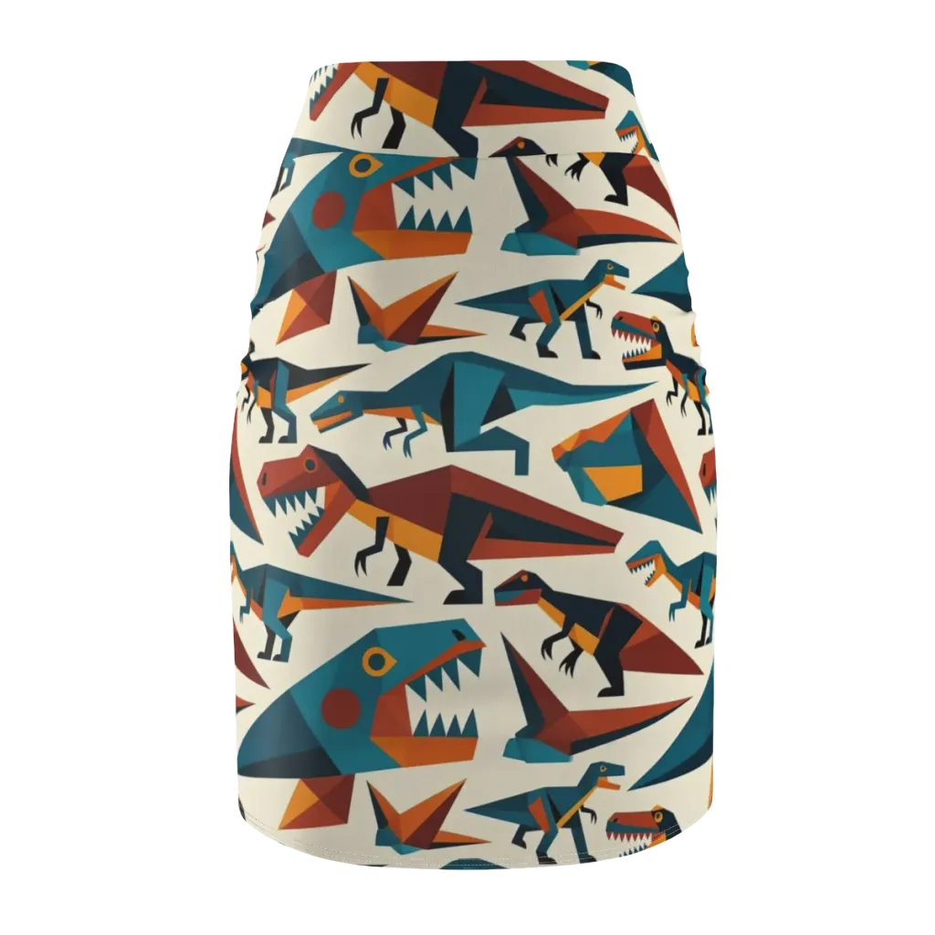Dino Deco on Pencil Skirt — Back