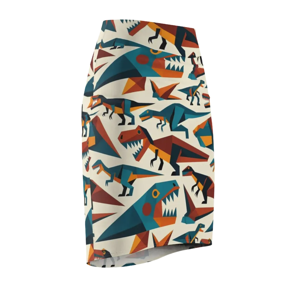 Dino Deco on Pencil Skirt — Front Side