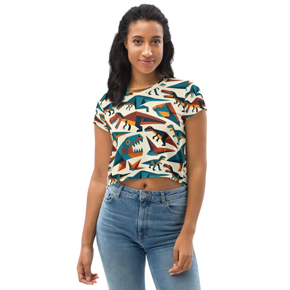 Dino Deco on Crop Tee — Front