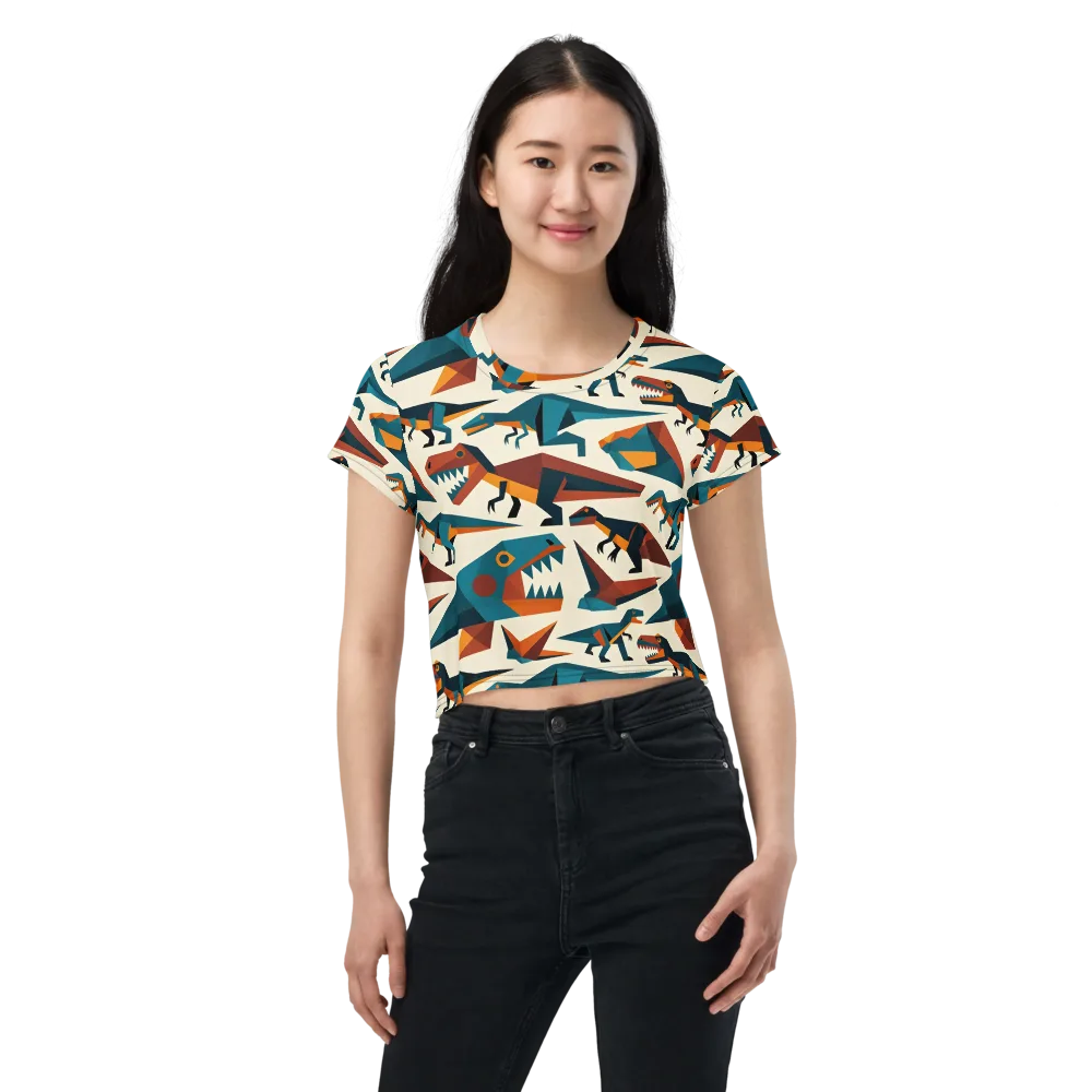 Dino Deco on Crop Tee — Front