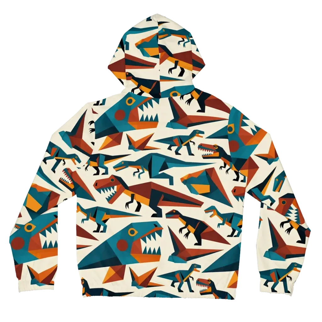 Dino Deco on Women's Full-Zip Hoodie — Back