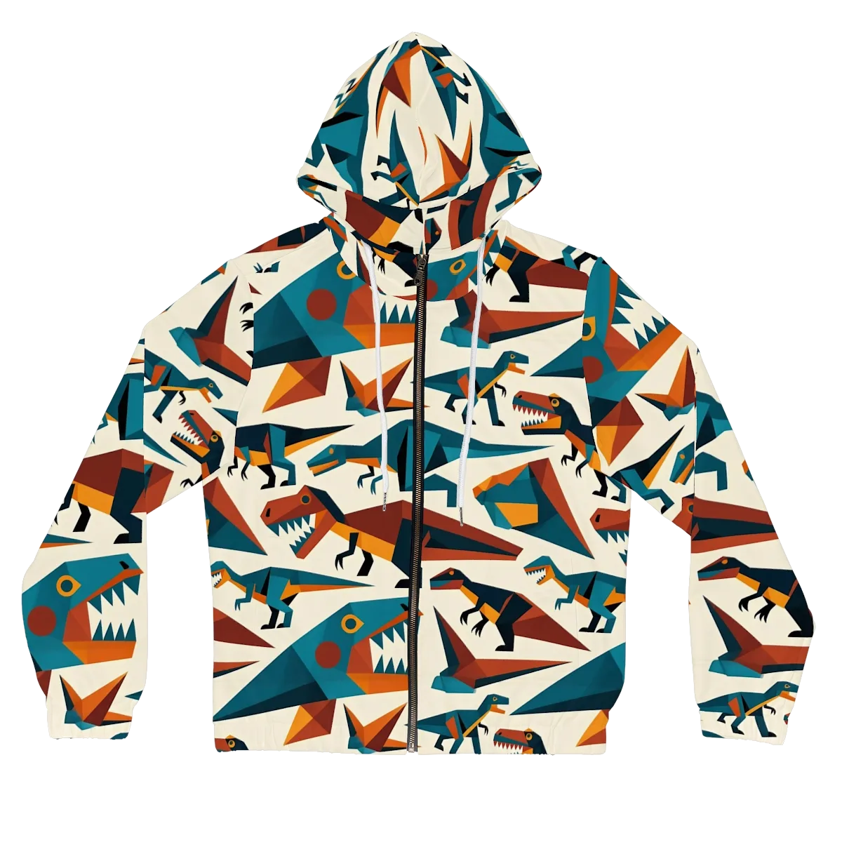 Dino Deco on Women's Full-Zip Hoodie — Front