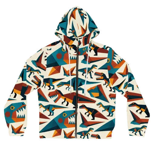 Dino Deco on a Women's Full-Zip Hoodie
