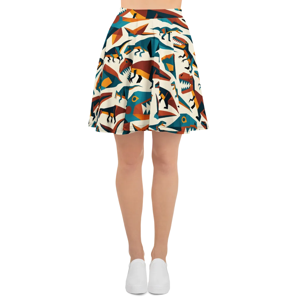 Dino Deco on Skater Skirt — Front
