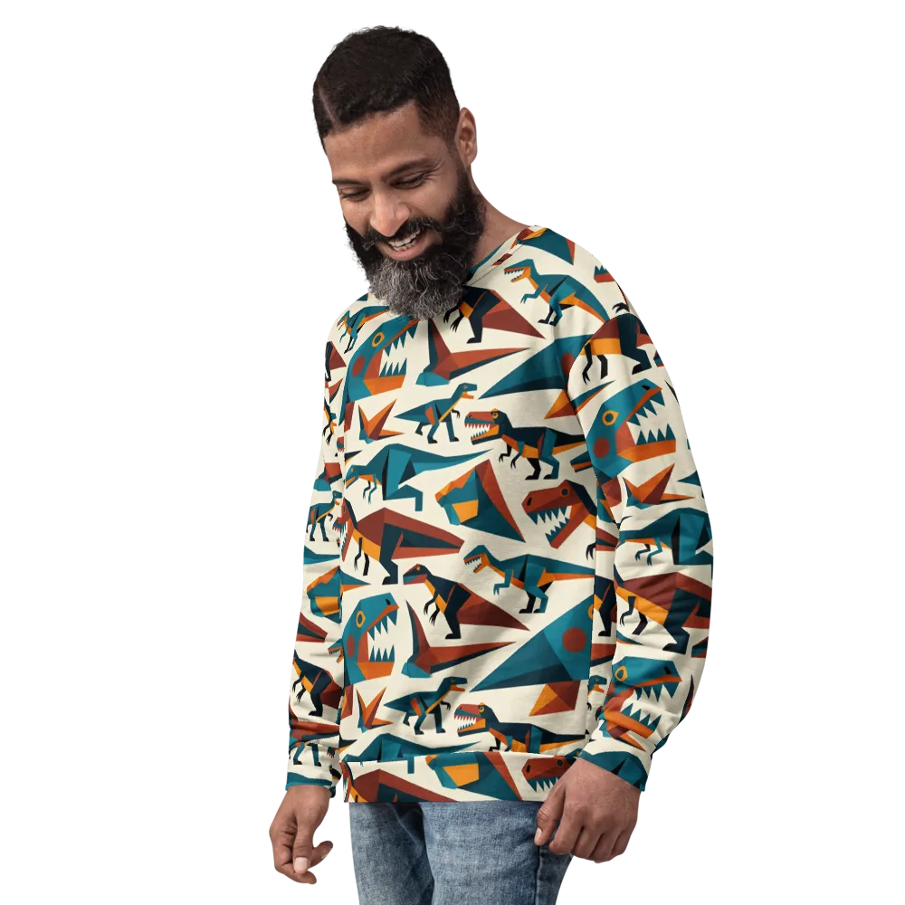 Dino Deco on Sweatshirt — Left Front