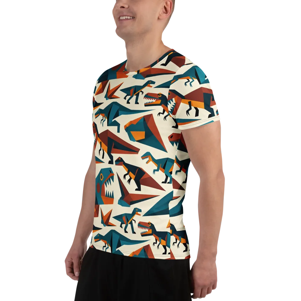 Dino Deco on Men's Athletic T-Shirt — Left