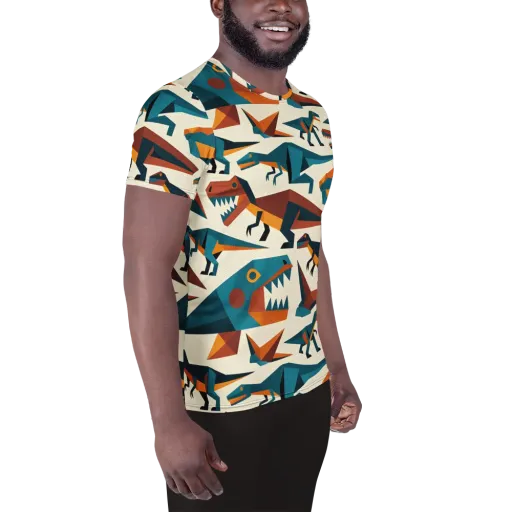 Dino Deco on a Men's Athletic T-Shirt