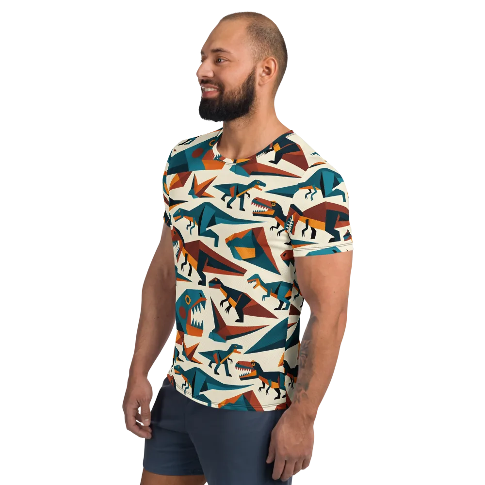 Dino Deco on Men's Athletic T-Shirt — Left