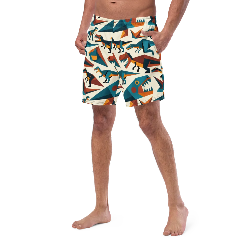 Dino Deco on Swim Trunks — Left Front