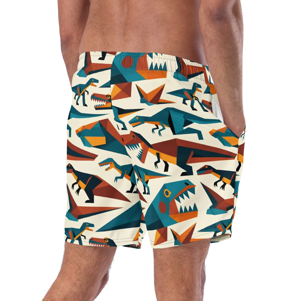 Dino Deco on Swim Trunks — Right Back